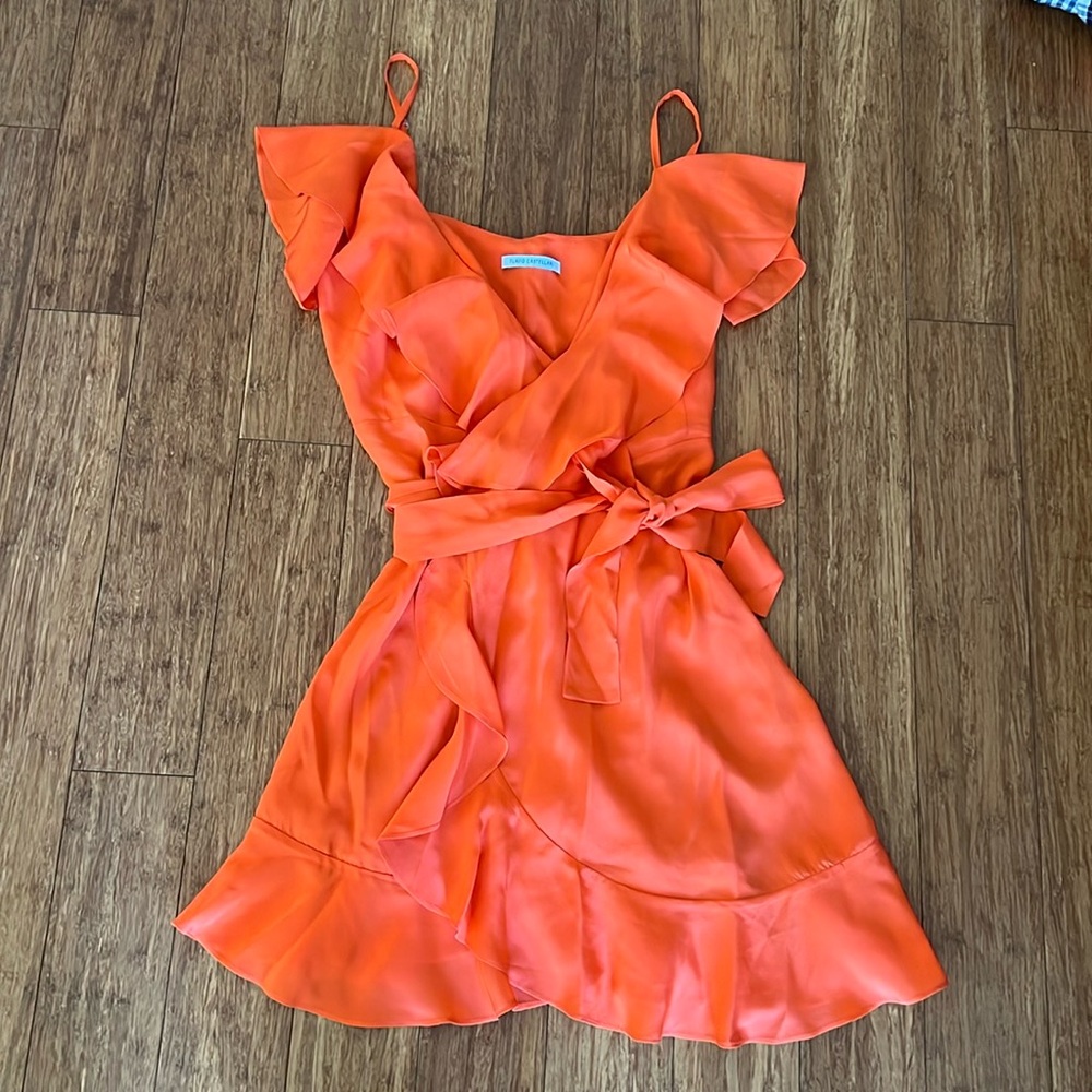 Flavio Castellani silk wrap dress with ruffles